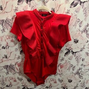High Fashion Red Bodysuit Size M